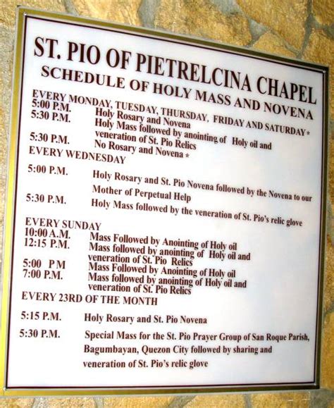 padre pio ayala feliz mass schedule|Saint Pio of Pietrelcina Chapel Mass Schedule.